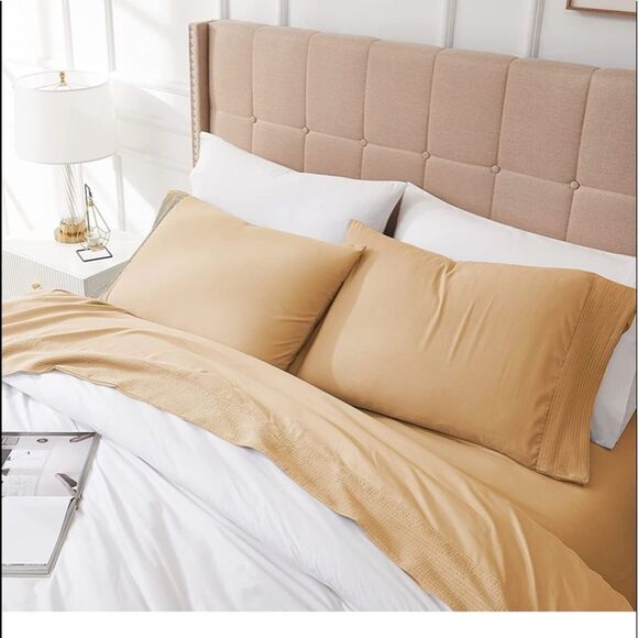 SouthShore 5 Pieces 21-InchExtra Deep Pocket Sheet Set, Shrinkage FreeSplit-King - Picture 4 of 8